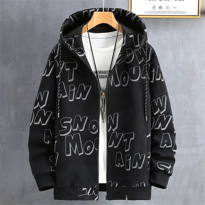 Ανοιξιάτικο φθινοπωρινό μπουφάν Ανδρικό παλτό 10xl Plus Size Μόδα Casual Μπουφάν με κουκούλα Ανδρικό μεγάλο μέγεθος 10xl Παλτό Επιστολή εκτύπωσης