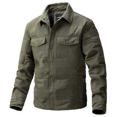 Toamnă Iarnă Jachetă groasă Bărbați Culoare uni Paltoane Jachete Moda Casual Negru Îmbrăcăminte exterioară masculină