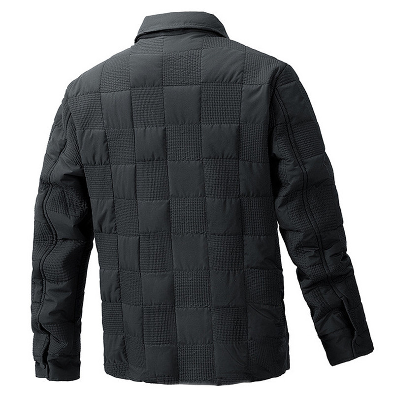 Toamnă Iarnă Jachetă groasă Bărbați Culoare uni Paltoane Jachete Moda Casual Negru Îmbrăcăminte exterioară masculină