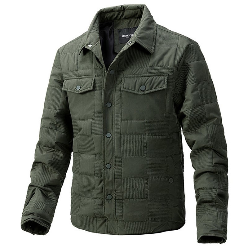 Toamnă Iarnă Jachetă groasă Bărbați Culoare uni Paltoane Jachete Moda Casual Negru Îmbrăcăminte exterioară masculină