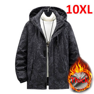 Téli Parkok Férfi Nagy 8XL 10XL Vastag dzsekik Kabátok Divat Alkalmi Széldzseki Férfi Nagy Méret 10XL
