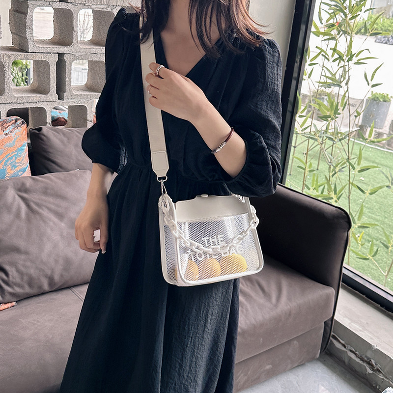 Poșete transparente pentru femei Genți de umăr transparente din PVC Geantă transparentă pentru ziua jocului Geanta de umăr aprobată de stadion Genți de mână Hobo