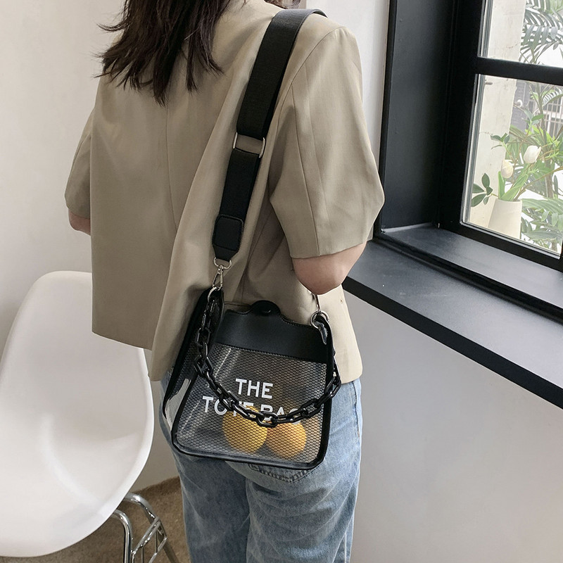 Poșete transparente pentru femei Genți de umăr transparente din PVC Geantă transparentă pentru ziua jocului Geanta de umăr aprobată de stadion Genți de mână Hobo