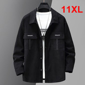 Cargo Jacket Ανδρικό Μέγεθος 10XL 11XL Μπουφάν Παλτό Ανοιξιάτικα Φθινοπωρινά Μαύρα Παλτό Ανδρικά Μεγάλο Μέγεθος 10XL Εξωτερικά Μπουφάν με Κουμπιά Φαρδιά