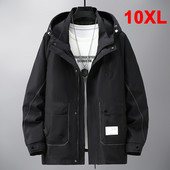 Suure suurusega jope Meeste must tuuletõkkega kevad-sügis kaubajoped Suures suuruses 10XL mantlid Meeste mood vabaaja tuuletõke