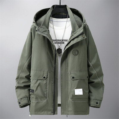 Suure suurusega jope Meeste must tuuletõkkega kevad-sügis kaubajoped Suures suuruses 10XL mantlid Meeste mood vabaaja tuuletõke