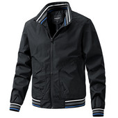 Causal Jacket Ανδρικό μονόχρωμο Παλτό Άνοιξη Φθινοπωρινό Varsity Μπουφάν Αρσενικό Πολυεστερικό Παλτό Μόδα Εφαρμογή Μπουφάν Χακί Μαύρο Πράσινο