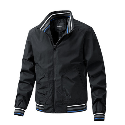 Causal Jacket Ανδρικό μονόχρωμο Παλτό Άνοιξη Φθινοπωρινό Varsity Μπουφάν Αρσενικό Πολυεστερικό Παλτό Μόδα Εφαρμογή Μπουφάν Χακί Μαύρο Πράσινο
