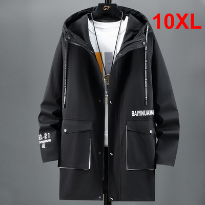 Hosszú Parkas Férfi Téli Vastag Meleg Kabát Kabát Plus Size 10XL Fashion Alkalmi Cargo Jacket Férfi Polár Parkas Big Size 10XL