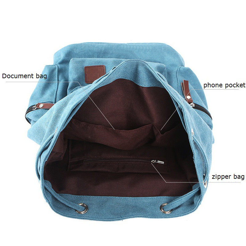 Pánsky ležérny plátený batoh s veľkou kapacitou, praktický, ležérny, cestovný, pre tínedžerov, školské tašky, čierna, hnedá, zelená, WL22