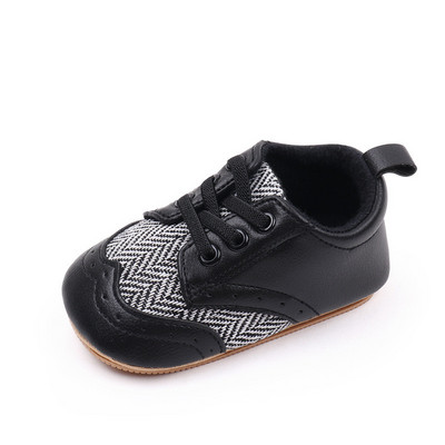 Μόδα βρετανικά παιδικά παπούτσια Βρεφικά PU Δερμάτινα First Walkers Αντιολισθητική σόλα για νήπια Casual Shoes Sneakers