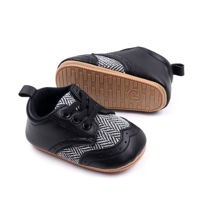 Μόδα βρετανικά παιδικά παπούτσια Βρεφικά PU Δερμάτινα First Walkers Αντιολισθητική σόλα για νήπια Casual Shoes Sneakers