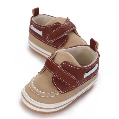 Βρεφικά, βρεφικά, αγόρια, κοριτσίστικα πάνινα παπούτσια PU Δερμάτινα αντιολισθητικά επίπεδα, casual παπούτσια Μαλακή σόλα Prewalker για νεογέννητο νήπιο First Walker παπούτσια