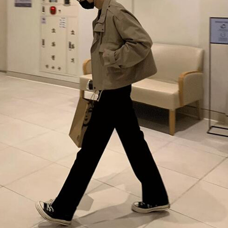 Fermoar revere paltoane scurte cargo pentru bărbați la modă largi cu mânecă lungă îmbrăcăminte de exterior îmbrăcăminte de stradă jachete pentru bărbați design vintage cu buzunare plasate