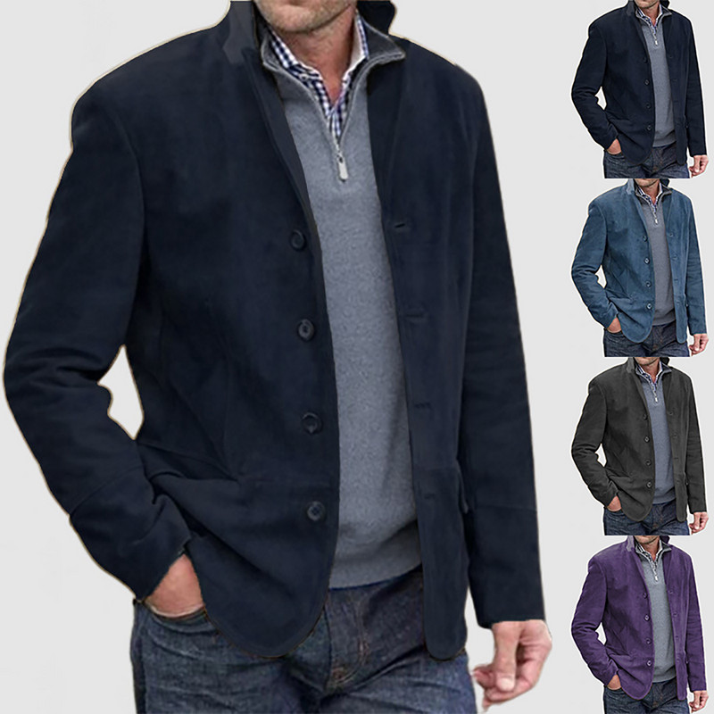 Ανδρικό φθινοπωρινό χειμερινό παλτό μάλλινο μονό στήθος Ανδρικό παλτό αντιανεμικό