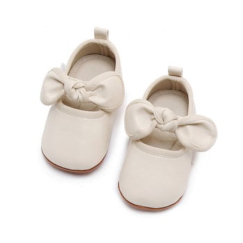 EWODOS Обувки за бебета и момичета с рокля на принцеса от изкуствена кожа Обувки за бебешко креватче с панделки Mary Jane с нехлъзгаща се гумена подметка