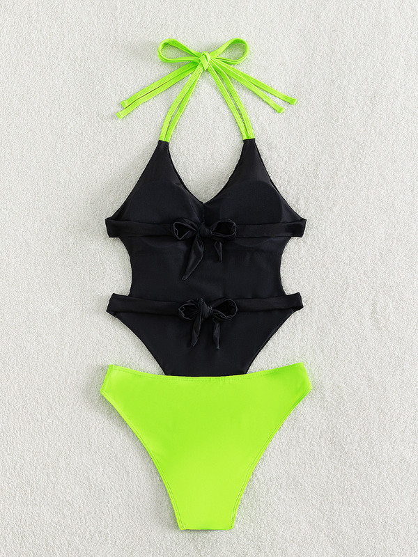 Vigoashely 2023 Sexy print δεμένα halter μαγιό Γυναικεία Hollow Push UP One Piece μαγιό Monokini εξώπλατο μαγιό παραλίας