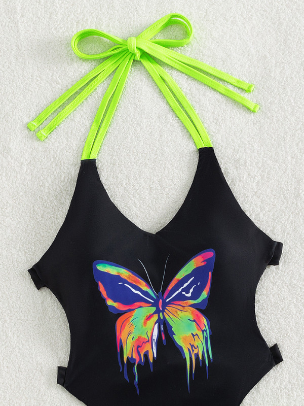 Vigoashely 2023 Sexy print δεμένα halter μαγιό Γυναικεία Hollow Push UP One Piece μαγιό Monokini εξώπλατο μαγιό παραλίας