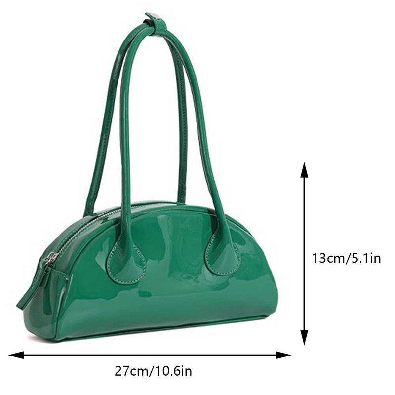 Geantă retro de umăr pentru femei Geantă tote vintage din piele lacuită Geantă Hobo Pochette de modă Geantă de cumpărături versatilă