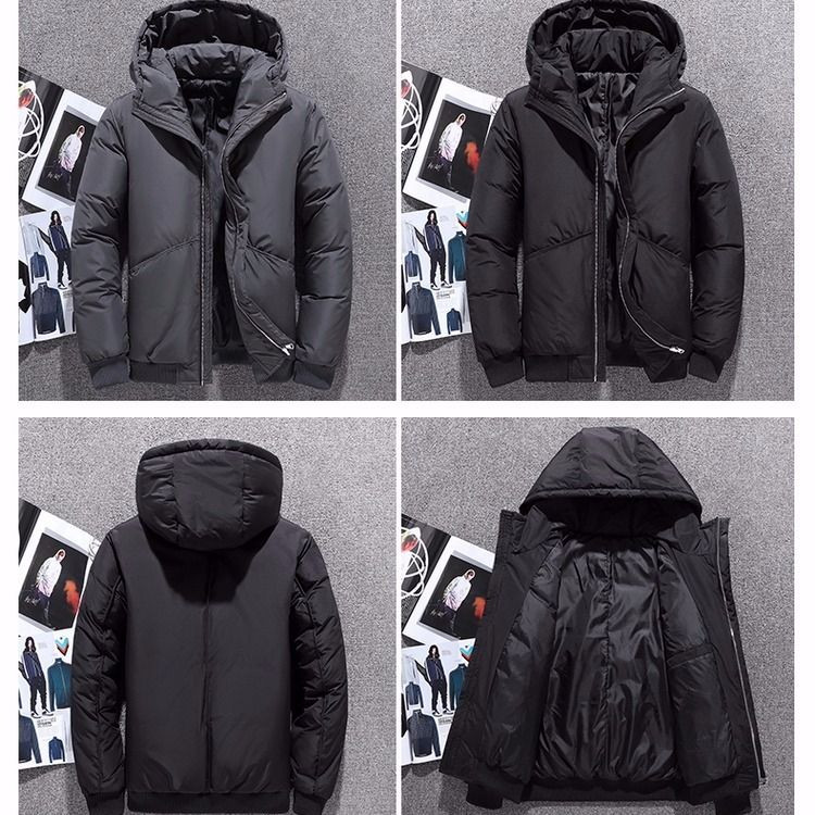 Jachete noi de puf cu glugă Palton de iarnă pentru bărbați din puf de rață alb Îmbrăcăminte scurtă pentru bărbați Transport gratuit Jachete ușoare căptușite