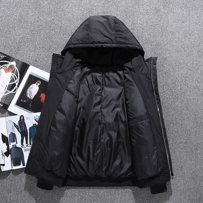 Jachete noi de puf cu glugă Palton de iarnă pentru bărbați din puf de rață alb Îmbrăcăminte scurtă pentru bărbați Transport gratuit Jachete ușoare căptușite