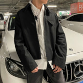 Gmiixder Κοντό πέτο μπουφάν Ανδρικό Ανοιξιάτικο Φθινόπωρο Vintage Όμορφο Ανδρικό Μπουφάν High Street Γυναικείο Ευέλικτο παλτό Preppy με φερμουάρ