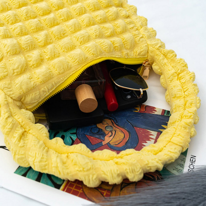 Poșetă pliată pentru femei, geantă de mână matlasată ocazională, de culoare uni, versatilă pentru petrecere, vacanță, călătorii