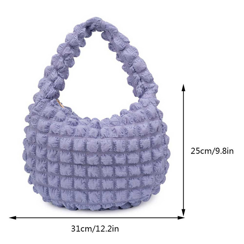 Poșetă pliată pentru femei, geantă de mână matlasată ocazională, de culoare uni, versatilă pentru petrecere, vacanță, călătorii