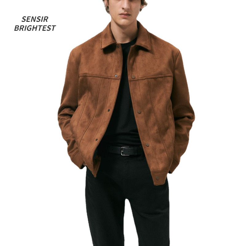 Ανδρικό καστόρι με πέτο παλτό φθινοπωρινό Gentleman υψηλής ποιότητας μονόχρωμο vintage μπουφάν για άνδρες