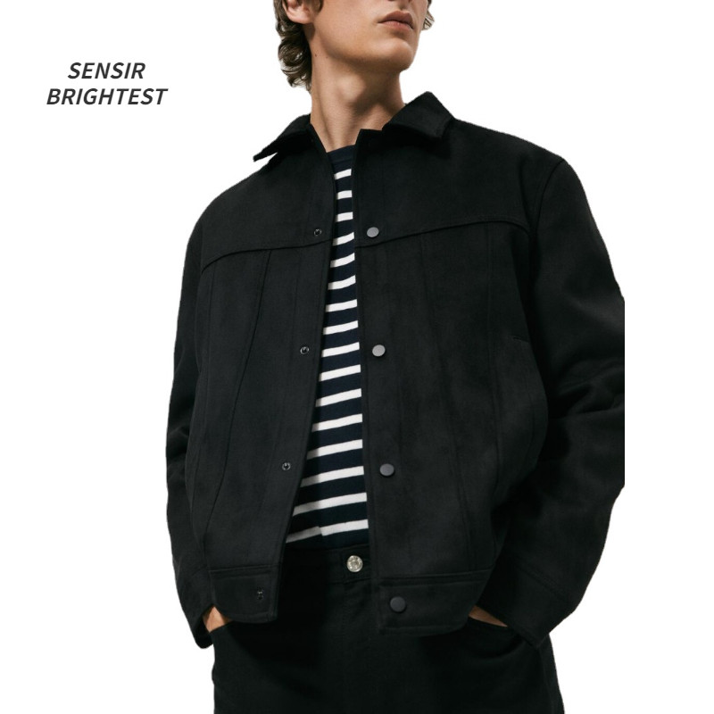 Ανδρικό καστόρι με πέτο παλτό φθινοπωρινό Gentleman υψηλής ποιότητας μονόχρωμο vintage μπουφάν για άνδρες