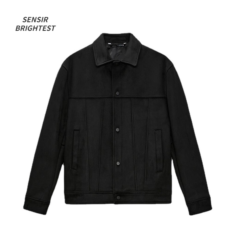 Ανδρικό καστόρι με πέτο παλτό φθινοπωρινό Gentleman υψηλής ποιότητας μονόχρωμο vintage μπουφάν για άνδρες