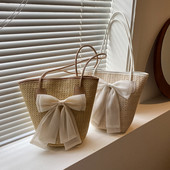 Elegantas salmu austas rokassomas ikdienas sievietēm vasaras brīvdienās pludmales bantes somas ar augšējo rokturi Modes sieviešu plecu somas padušu daļām