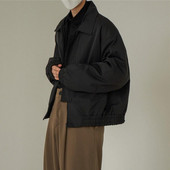 Μόδα ανδρικό μπουφάν Κοντό ανδρικό παλτό καμπαρντίνα Πέτο γιακά Γυμνό χρώμα