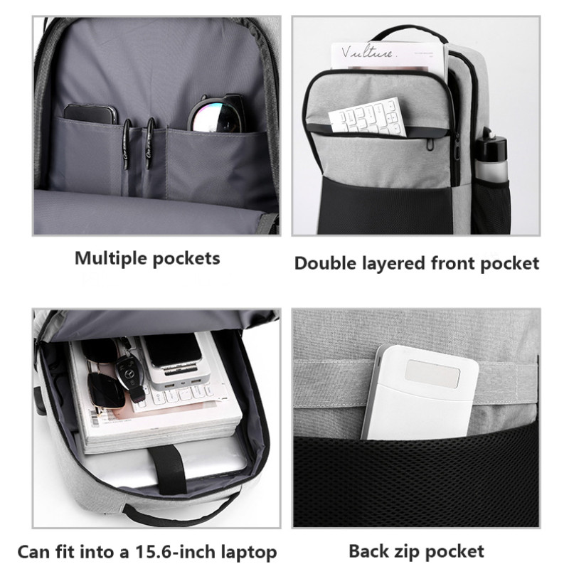 Ülimalt kerge meeste veekindel seljakott USB laadimiskott seljakott meestele seljakott Meeste stiilne seljakott vabaaja seljakott