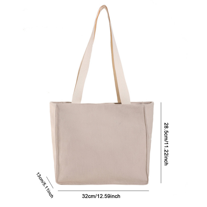 Νέα τσάντα ώμου κοτλέ για γυναίκες Βαμβακερή υφασμάτινη τσάντα Leisure μονόχρωμη Eco τσάντα αγορών 2023 Γυναικεία επαναχρησιμοποιήσιμες τσάντες