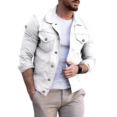 Cargo Jacket Κομψά κουμπιά με πέτο Cargo Jacket μονόχρωμο μονόχρωμο παλτό Cargo