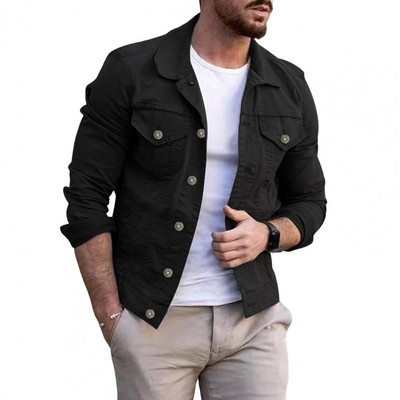 Cargo Jacket Κομψά κουμπιά με πέτο Cargo Jacket μονόχρωμο μονόχρωμο παλτό Cargo