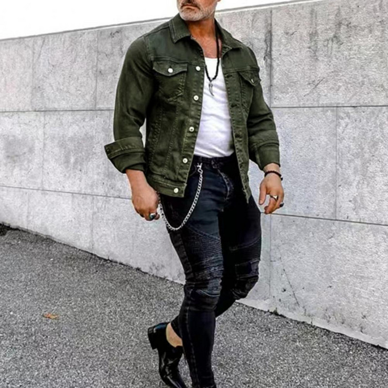 Cargo Jacket Κομψά κουμπιά με πέτο Cargo Jacket μονόχρωμο μονόχρωμο παλτό Cargo