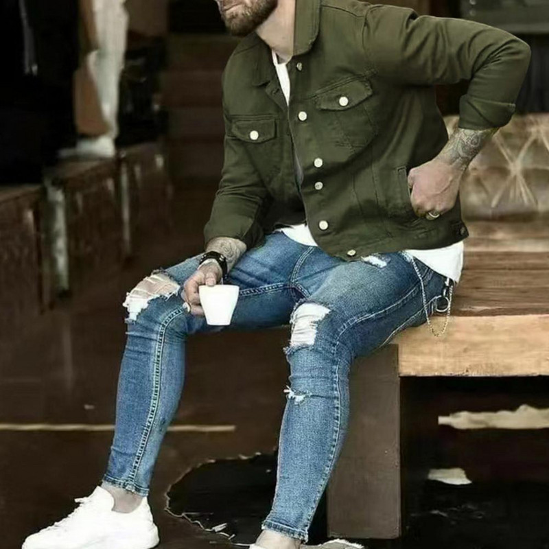 Cargo Jacket Κομψά κουμπιά με πέτο Cargo Jacket μονόχρωμο μονόχρωμο παλτό Cargo