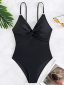 Vigorashely 2023 Seksi crni Push Up kupaći kostim s V izrezom Ženski kupaći kostim s naramenicama visokog struka za jednodijelni kupaći kostim za plažu bez leđa