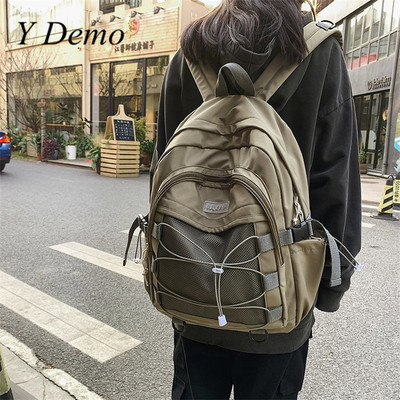 Y Demo Techwear sagtys didelės talpos kuprinė, laisvalaikio raištelių kišenės kuprinė studentui