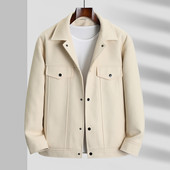 Φθινοπωρινό Χειμώνα Ανδρικό Χοντρό Ζεστό Μάλλινο Μπουφάν Πέτο Επιχειρηματικό Μόδα Φαρδύ κοντό παλτό Μπεζ Μαύρο Plus μέγεθος 5XL 6XL 7XL 8XL 9XL