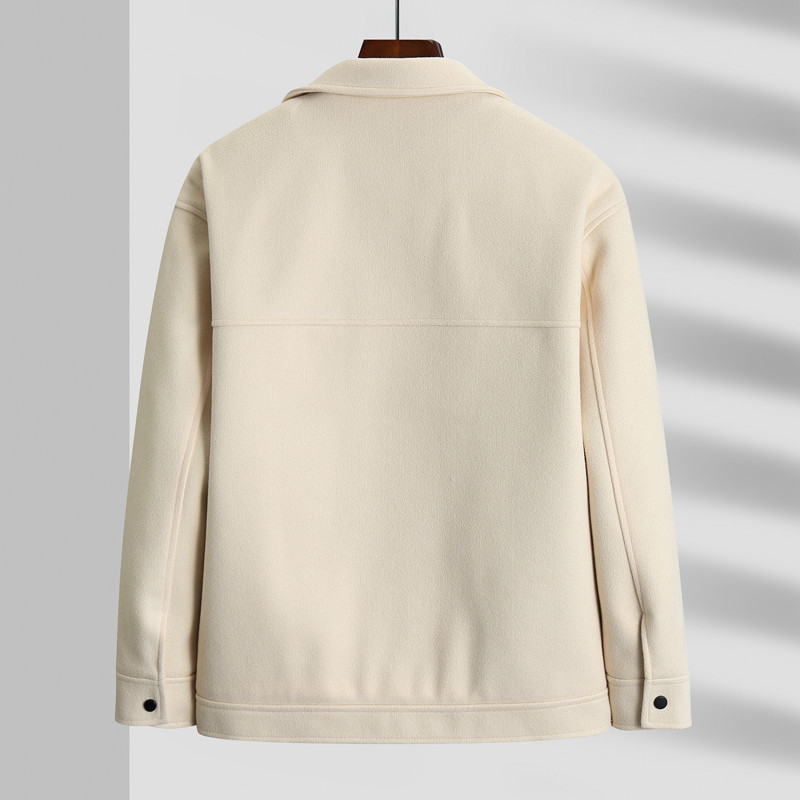 Φθινοπωρινό Χειμώνα Ανδρικό Χοντρό Ζεστό Μάλλινο Μπουφάν Πέτο Επιχειρηματικό Μόδα Φαρδύ κοντό παλτό Μπεζ Μαύρο Plus μέγεθος 5XL 6XL 7XL 8XL 9XL