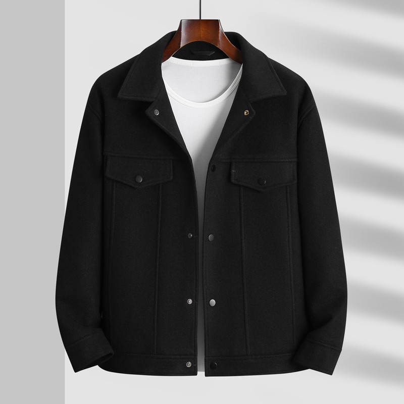 Φθινοπωρινό Χειμώνα Ανδρικό Χοντρό Ζεστό Μάλλινο Μπουφάν Πέτο Επιχειρηματικό Μόδα Φαρδύ κοντό παλτό Μπεζ Μαύρο Plus μέγεθος 5XL 6XL 7XL 8XL 9XL