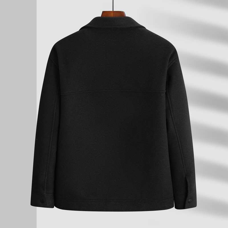 Φθινοπωρινό Χειμώνα Ανδρικό Χοντρό Ζεστό Μάλλινο Μπουφάν Πέτο Επιχειρηματικό Μόδα Φαρδύ κοντό παλτό Μπεζ Μαύρο Plus μέγεθος 5XL 6XL 7XL 8XL 9XL