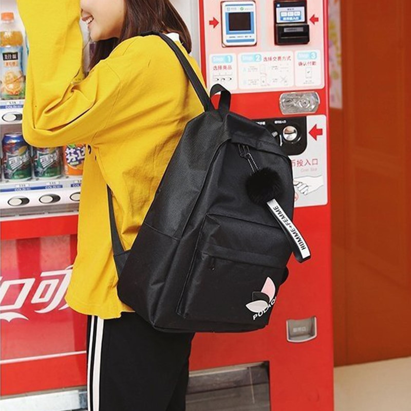 Σακίδια πλάτης για μαθητές Καμβά Μαύρες σχολικές τσάντες για κορίτσια Τσάντα ταξιδιού ώμου Fashion Kawaii Μικρό σακίδιο πλάτης για γυναίκες φτηνό