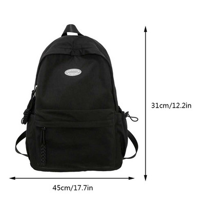 Női hátizsák iskolatáska tinédzser lányoknak Hátizsákos diák iskolai hátizsákok egyszínű, több zsebes női utazási könyves táska