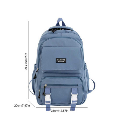 Női hátizsák iskolatáska tinédzser lányoknak Hátizsákos diák iskolai hátizsákok egyszínű, több zsebes női utazási könyves táska