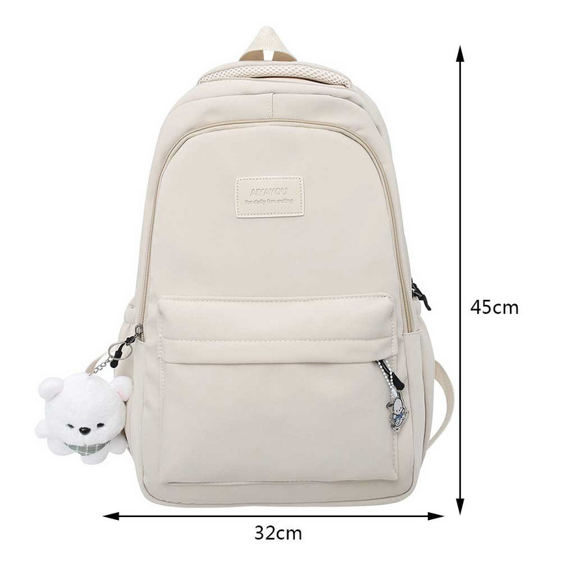 Női hátizsák iskolatáska tinédzser lányoknak Hátizsákos diák iskolai hátizsákok egyszínű, több zsebes női utazási könyves táska