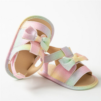 0-18 εκ. Νεογέννητα κοριτσίστικα καλοκαιρινά παπούτσια Σανδάλια Πολύχρωμα παπούτσια για νεογέννητα με κόμπους πεταλούδες Casual μαλακά πέδιλα με σόλα Παπούτσια για νήπια